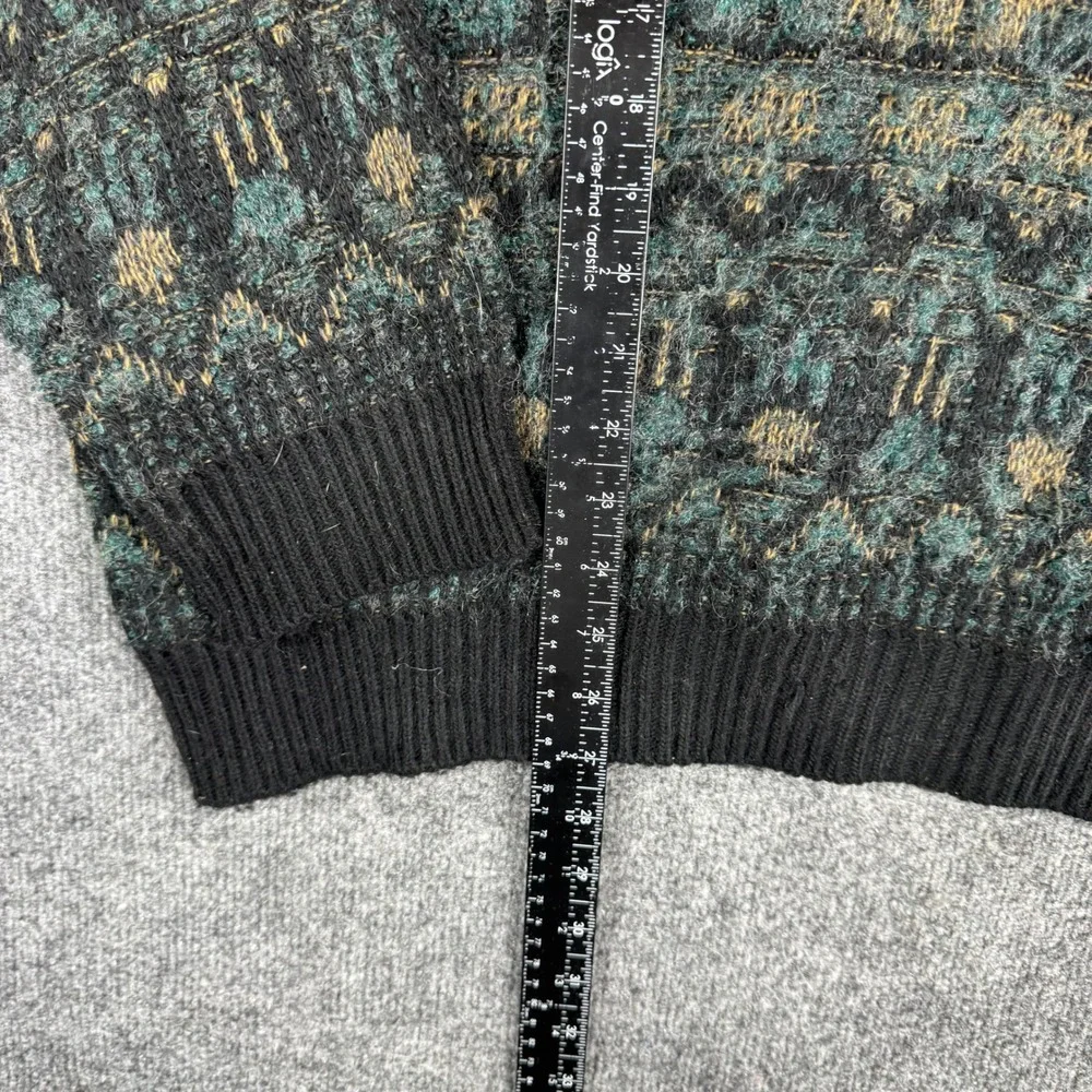 Jantzen Sweater Mens Size XL Green Geometric Fair Isle Knit Vintage Made in USA